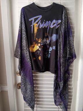 Upcycled Prince Graphic Tshirt Poncho